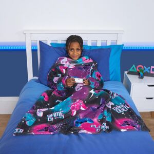 OHS Kids Fleece Blanket Sleeves Arms Wearable Soft Cosy Plush Warm Throw in Purple Purple OHS Kids Fleece Blanket Sleeves Arms Wearable Soft Cosy Plush Warm Throw in Purple Purple