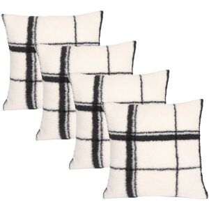 OHS Check Teddy Fleece Cushion Covers 4 x Home Decor Soft, Mono - 45 x 45cm in White Size: 45 cm x 45 cm White 45 cm x 45 cm OHS Check Teddy Fleece Cushion Covers 4 x Home Decor Soft, Mono - 45 x 45cm in White Size: 45 cm x 45 cm White 45 cm x 45 cm