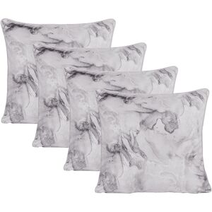 OHS 4 Pack Marble Matte Velvet Cushion Covers in Light Grey Size: 45 cm x 45 cm Light Grey 45 cm x 45 cm OHS 4 Pack Marble Matte Velvet Cushion Covers in Light Grey Size: 45 cm x 45 cm Light Grey 45 cm x 45 cm