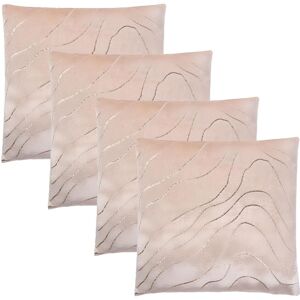 OHS 4 Pack Metallic Wave Cushion Covers Home Decor Set in Natural Size: 45 cm x 45 cm Natural 45 cm x 45 cm OHS 4 Pack Metallic Wave Cushion Covers Home Decor Set in Natural Size: 45 cm x 45 cm Natural 45 cm x 45 cm
