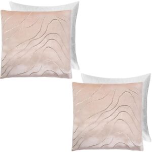 OHS 2 Pack Metallic Wave Filled Cushion Covers Home Decor Set in Natural Size: 45 cm x 45 cm Natural 45 cm x 45 cm OHS 2 Pack Metallic Wave Filled Cushion Covers Home Decor Set in Natural Size: 45 cm x 45 cm Natural 45 cm x 45 cm