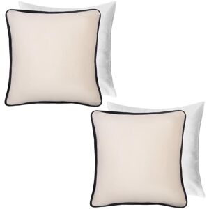 OHS 2 Pack Matte Velvet Piped Filled Cushion Covers Home Decor Set in Cream Size: 45 cm x 45 cm Cream 45 cm x 45 cm OHS 2 Pack Matte Velvet Piped Filled Cushion Covers Home Decor Set in Cream Size: 45 cm x 45 cm Cream 45 cm x 45 cm