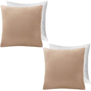 OHS 2 x Matte Velvet Filled Cushion Covers Soft Zip in Natural Size: 45 cm x 45 cm Natural 45 cm x 45 cm OHS 2 x Matte Velvet Filled Cushion Covers Soft Zip in Natural Size: 45 cm x 45 cm Natural 45 cm x 45 cm