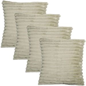 OHS 4 x Faux Fur Thick Rib Cushion Covers in Green Size: 45 cm x 45 cm Green 45 cm x 45 cm OHS 4 x Faux Fur Thick Rib Cushion Covers in Green Size: 45 cm x 45 cm Green 45 cm x 45 cm