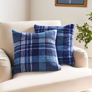 OHS 2 x Winter Check Teddy Fleece Square Cushion Covers in Navy Size: 45 cm x 45 cm Navy 45 cm x 45 cm OHS 2 x Winter Check Teddy Fleece Square Cushion Covers in Navy Size: 45 cm x 45 cm Navy 45 cm x 45 cm