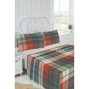 Rapport Home Lomond Brushed Cotton Check Luxury Flannelette Complete Sheet Set in Terracotta Size: Single Terracotta Single Rapport Home Lomond Brushed Cotton Check Luxury Flannelette Complete Sheet Set in Terracotta Size: Single Terracotta Single
