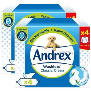 Andrex Washlets Classic Clean Biodegradable & Flushable 'Toilet Wipes', 2 Pack in White White Andrex Washlets Classic Clean Biodegradable & Flushable 'Toilet Wipes', 2 Pack in White White