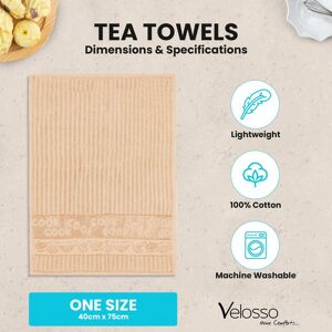 Kitchen Trends Striped Jacquard Easy Care Tea Towels, Pack of 3 in Natural Size: 3 Pack Natural 3 Pack Kitchen Trends Striped Jacquard Easy Care Tea Towels, Pack of 3 in Natural Size: 3 Pack Natural 3 Pack