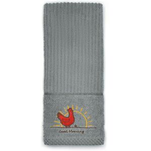 Kitchen Trends Embroidered Chicken Easy Care Tea Towels, Pack of 3 in Grey Size: 3 Pack Grey 3 Pack Kitchen Trends Embroidered Chicken Easy Care Tea Towels, Pack of 3 in Grey Size: 3 Pack Grey 3 Pack