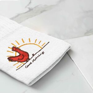 Kitchen Trends Embroidered Chicken Easy Care Tea Towels, Pack of 3 in White Size: 3 Pack White 3 Pack Kitchen Trends Embroidered Chicken Easy Care Tea Towels, Pack of 3 in White Size: 3 Pack White 3 Pack