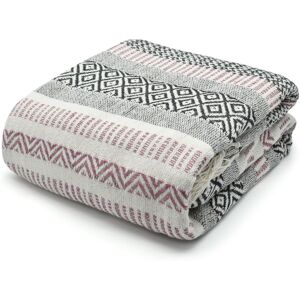 Velosso Thermal Soft Jacquard Sherpa Throw, Warm Blanket with Tassled Edging in Dusty Pink Size: 75 cm x 100 cm Dusty Pink 75 cm x 100 cm Velosso Thermal Soft Jacquard Sherpa Throw, Warm Blanket with Tassled Edging in Dusty Pink Size: 75 cm x 100 cm Dusty Pink 75 cm x 100 cm