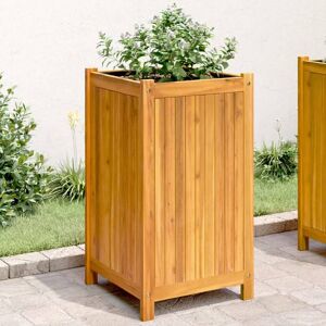 Berkfield Home Garden Planter with Liner 42x42x75 cm Solid Wood Acacia in Brown Size: 42 x 42 x 75 cm Brown 42 x 42 x 75 cm Berkfield Home Garden Planter with Liner 42x42x75 cm Solid Wood Acacia in Brown Size: 42 x 42 x 75 cm Brown 42 x 42 x 75 cm