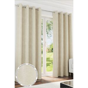 Enhanced Living 100% Blackout Chenille Thermal Eyelet Curtains for Living Room/Bedroom in Cream Size: 168 cm width x 183 cm drop Cream 168 cm width x 183 cm drop Enhanced Living 100% Blackout Chenille Thermal Eyelet Curtains for Living Room/Bedroom in Cream Size: 168 cm width x 183 cm drop Cream 168 cm width x 183 cm drop