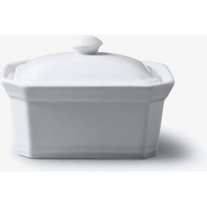 WM Bartleet & Sons Porcelain Terrine Butter Dish with Lid 14cm in White White WM Bartleet & Sons Porcelain Terrine Butter Dish with Lid 14cm in White White