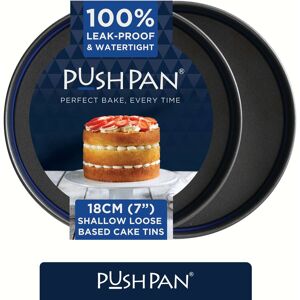 PushPan Set of 2 x 7 Inch (18cm) Shallow Cake Tins in Grey Grey PushPan Set of 2 x 7 Inch (18cm) Shallow Cake Tins in Grey Grey