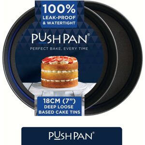 PushPan Set of 2 x 7 Inch (18cm) Deep Cake Tins in Grey Grey PushPan Set of 2 x 7 Inch (18cm) Deep Cake Tins in Grey Grey
