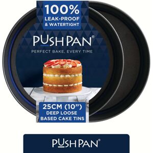 PushPan Set of 2 x 10 Inch (25cm) Deep Cake Tins in Grey Grey PushPan Set of 2 x 10 Inch (25cm) Deep Cake Tins in Grey Grey
