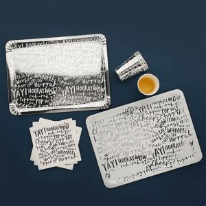 Club Green Silver Celebrate Paper Trays - Pack of 4 Silver Club Green Silver Celebrate Paper Trays - Pack of 4 Silver