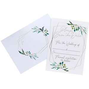 Club Green Geometric Greenery Save The Date Cards & Envelopes - Pack of 25 in Green Green Club Green Geometric Greenery Save The Date Cards & Envelopes - Pack of 25 in Green Green