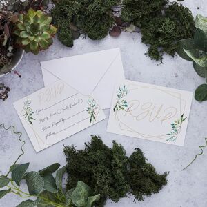 Club Green Geometric Greenery Rsvp Cards & Envelopes - Pack of 25 in Green Green Club Green Geometric Greenery Rsvp Cards & Envelopes - Pack of 25 in Green Green