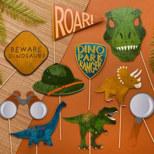 Club Green Dinosaur Party Props - Pack of 10 Multicolor Club Green Dinosaur Party Props - Pack of 10 Multicolor