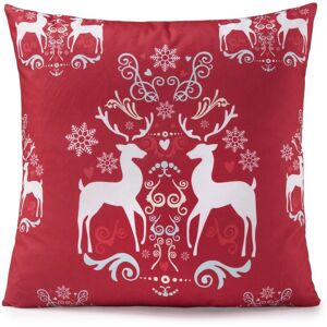 Luxury Living Christmas Reindeer Red Decorative Cushion Cover 45cm x 45cm Size: 45 cm x 45 cm Red 45 cm x 45 cm Luxury Living Christmas Reindeer Red Decorative Cushion Cover 45cm x 45cm Size: 45 cm x 45 cm Red 45 cm x 45 cm