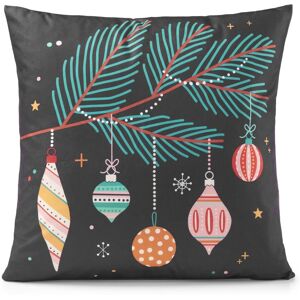 Luxury Living Christmas Baubles decorative cushion cover 45cm x 45cm in Black Size: 45 cm x 45 cm Black 45 cm x 45 cm Luxury Living Christmas Baubles decorative cushion cover 45cm x 45cm in Black Size: 45 cm x 45 cm Black 45 cm x 45 cm