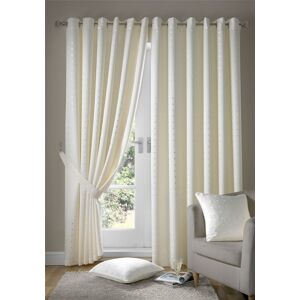 Luxury Living Adi Lined Ring Top Eyelet Curtains in Cream Size: 229 cm width x 274 cm drop Cream 229 cm width x 274 cm drop Luxury Living Adi Lined Ring Top Eyelet Curtains in Cream Size: 229 cm width x 274 cm drop Cream 229 cm width x 274 cm drop
