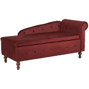 Luxury Living Velvet Chaise Longue with storage in Red Red Luxury Living Velvet Chaise Longue with storage in Red Red