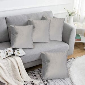 Luxury Living Luxurious Velvet Cushions Set of 4 - Soft Plush Fibre Pads, Vibrant Colours for Sofa & Bed Décor in Silver Size: 45 cm x 45 cm Silver 45 cm x 45 cm Luxury Living Luxurious Velvet Cushions Set of 4 - Soft Plush Fibre Pads, Vibrant Colours for Sofa & Bed Décor in Silver Size: 45 cm x 45 cm Silver 45 cm x 45 cm
