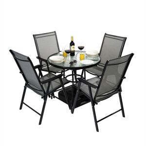 Luxury Living 5 Piece table & chairs garden Bistro Dining Set in Black Black Luxury Living 5 Piece table & chairs garden Bistro Dining Set in Black Black