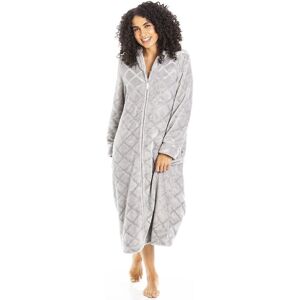 Camille Women's Classic Full Length Zip Through Housecoat With Inseam Pockets in Grey Size: 18-20 Grey 18-20 Camille Women's Classic Full Length Zip Through Housecoat With Inseam Pockets in Grey Size: 18-20 Grey 18-20
