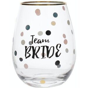 Creative Tops Ava & I Team Bride Print Stemless Wine Glass, 590ml in Clear Clear Creative Tops Ava & I Team Bride Print Stemless Wine Glass, 590ml in Clear Clear