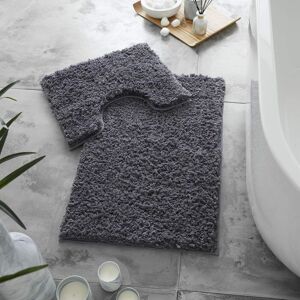 GAVENO CAVAILIA 2 Piece Zero Twist Bath Mat Set in Charcoal Charcoal GAVENO CAVAILIA 2 Piece Zero Twist Bath Mat Set in Charcoal Charcoal