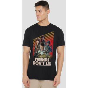 Stranger Things Friends Don'T Lie Poster T-Shirt, Black Size: Small Black S Stranger Things Friends Don'T Lie Poster T-Shirt, Black Size: Small Black S