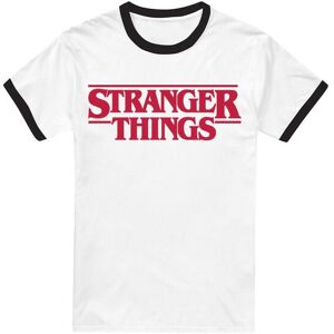Netflix Stranger Things Main Logo Ringer T-Shirt, Black White Size: Small Multicolor S Netflix Stranger Things Main Logo Ringer T-Shirt, Black White Size: Small Multicolor S
