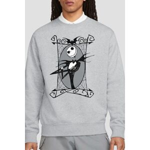 The Nightmare Before Christmas Men's Jack Skellington Frame Sweatshirt Light Grey Size: Large Light Grey L The Nightmare Before Christmas Men's Jack Skellington Frame Sweatshirt Light Grey Size: Large Light Grey L