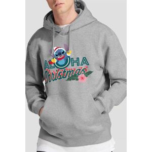 Lilo & Stitch Men's Aloha Christmas With Stitch Hoodie Light Grey Size: 2XL Light Grey 2XL Lilo & Stitch Men's Aloha Christmas With Stitch Hoodie Light Grey Size: 2XL Light Grey 2XL