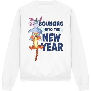 Winnie The Pooh Bouncing Into The New Year Sweatshirt White Size: Large White L Winnie The Pooh Bouncing Into The New Year Sweatshirt White Size: Large White L