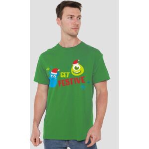 Disney Men's Get Festive For Christmas With Mike & Sully T-Shirt Green Size: Large Green L Disney Men's Get Festive For Christmas With Mike & Sully T-Shirt Green Size: Large Green L