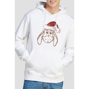 Winnie The Pooh Men's Eeyore Christmas Hat Hoodie White Size: Large White L Winnie The Pooh Men's Eeyore Christmas Hat Hoodie White Size: Large White L