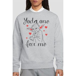 Star Wars Men's Valentine's Day, Yoda One for Me Sweatshirt Light Grey Size: Large Light Grey L Star Wars Men's Valentine's Day, Yoda One for Me Sweatshirt Light Grey Size: Large Light Grey L