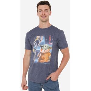 Star Wars Men's The Mandalorian Baby Yoda Grogu Collectors Card T-Shirt Navy Size: Medium Navy M Star Wars Men's The Mandalorian Baby Yoda Grogu Collectors Card T-Shirt Navy Size: Medium Navy M
