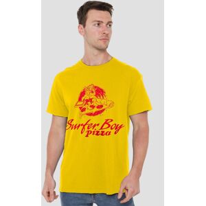 Netflix Stranger Things Surfer Boy Pizza T-Shirt, Yellow Size: Small Yellow S Netflix Stranger Things Surfer Boy Pizza T-Shirt, Yellow Size: Small Yellow S