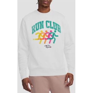 Squid Game Men's RUN CLUB SILHOUETTE Sweatshirt in White Size: Large White L Squid Game Men's RUN CLUB SILHOUETTE Sweatshirt in White Size: Large White L