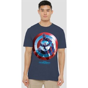 Marvel Captain America Brave New World Sam Wilson Red T-Shirt, Heather Navy Size: XL Navy XL Marvel Captain America Brave New World Sam Wilson Red T-Shirt, Heather Navy Size: XL Navy XL