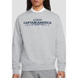 Marvel Captain America Brave New World Distressed Logo Sweatshirt, Athletic Heather in Light Grey Size: Medium Light Grey M Marvel Captain America Brave New World Distressed Logo Sweatshirt, Athletic Heather in Light Grey Size: Medium Light Grey M