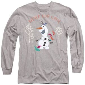 Disney Frozen Olaf Never Too Cool Long Sleeve T-Shirt, Athletic Heather in Light Grey Size: XL Light Grey XL Disney Frozen Olaf Never Too Cool Long Sleeve T-Shirt, Athletic Heather in Light Grey Size: XL Light Grey XL