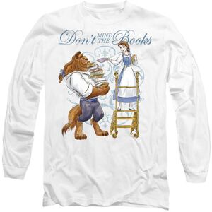 Disney Beauty & the Beast Don't Mind the Books Long Sleeve T-Shirt, White Size: Small White S Disney Beauty & the Beast Don't Mind the Books Long Sleeve T-Shirt, White Size: Small White S