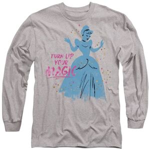 Disney Cinderella Turn Up Your Magic Long Sleeve T-Shirt, Athletic Heather in Light Grey Size: Small Light Grey S Disney Cinderella Turn Up Your Magic Long Sleeve T-Shirt, Athletic Heather in Light Grey Size: Small Light Grey S